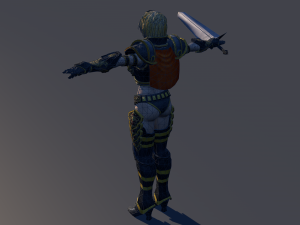 woman swordmaster - game ready low-poly Model 3D