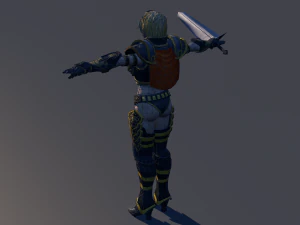 woman swordmaster - game ready low-poly 3D Model