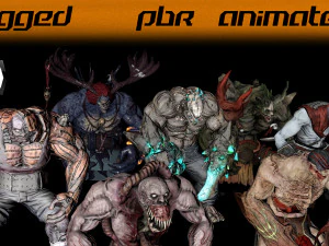 fantasy characters pack low-poly 3D Model