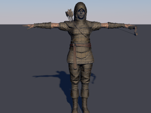 archer woman rigged animated low-poly 3D मॉडल