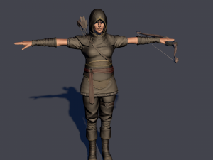 archer woman rigged animated low-poly 3D मॉडल