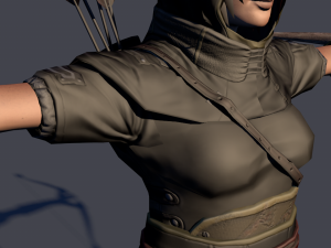 archer woman rigged animated low-poly 3D मॉडल