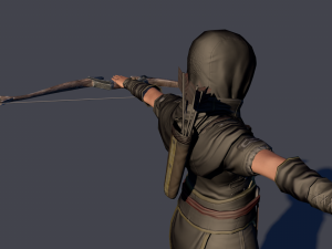 archer woman rigged animated low-poly 3D मॉडल