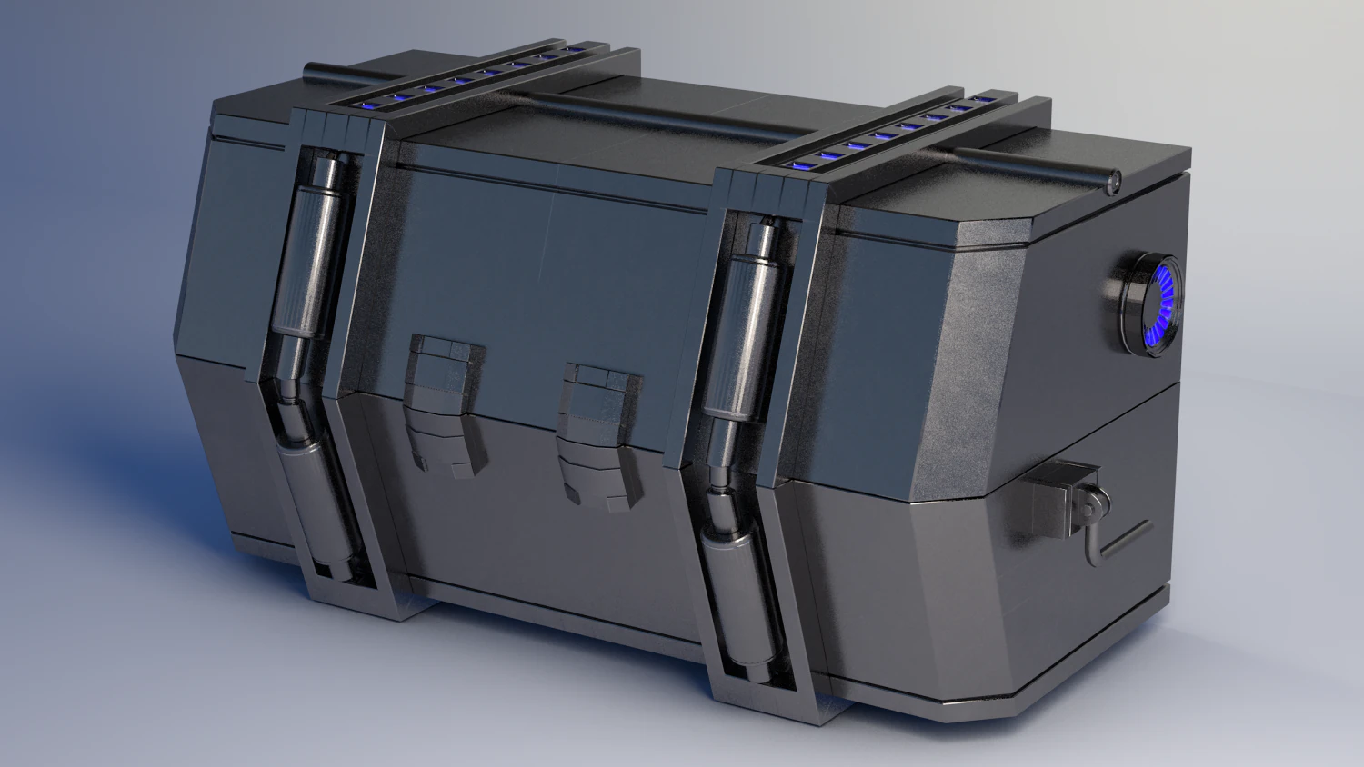 crate scifi - pbr asset low-poly low-poly 3D Model .c4d .max .obj .3ds .fbx .stl .blend 