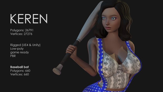 keren style iii girl 3D Model .c4d .max .obj .3ds .fbx .stl .blend 