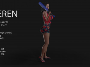 keren style iii girl 3D Модель