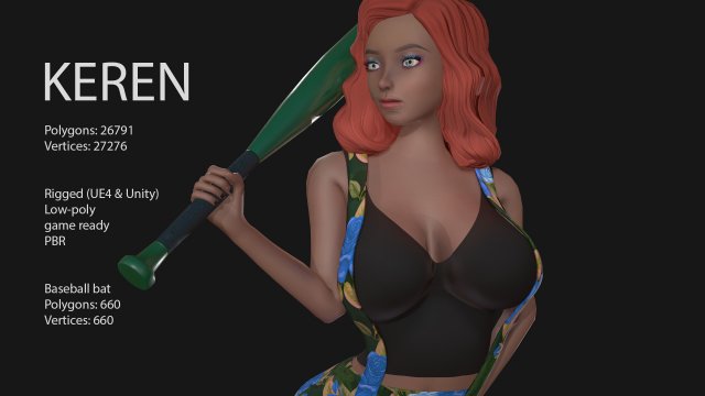 keren style iv girl Model 3D .c4d .max .obj .3ds .fbx .stl .blend 