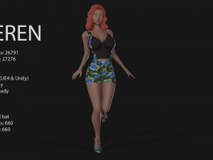 keren style iv girl Model 3D
