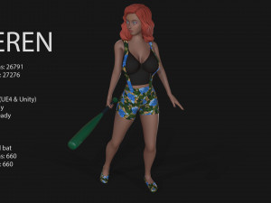 keren style iv girl Model 3D