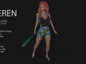 keren style iv girl 3D Model