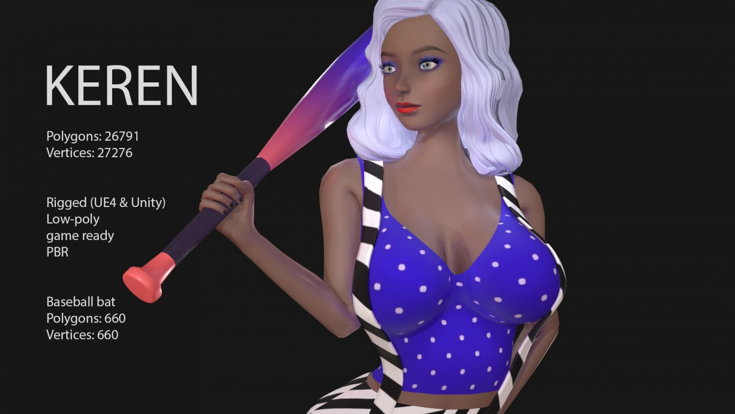 keren style vii girl 3D Model .c4d .max .obj .3ds .fbx .stl .blend 