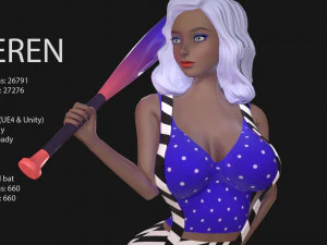 keren gaya vii gadis Model 3D