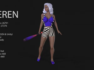 keren style vii girl 3D Model