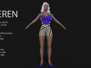 keren style vii girl 3D Model