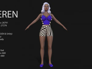 keren style vii girl 3D Model