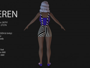 keren style vii girl 3D Model