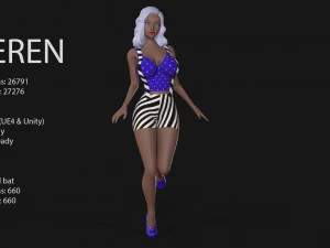 keren style vii girl 3D Model