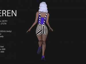 keren style vii girl 3D Model
