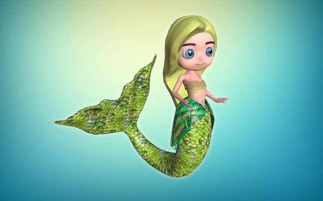 sweet mermaid Modello 3D .c4d .max .obj .3ds .fbx .stl .blend 