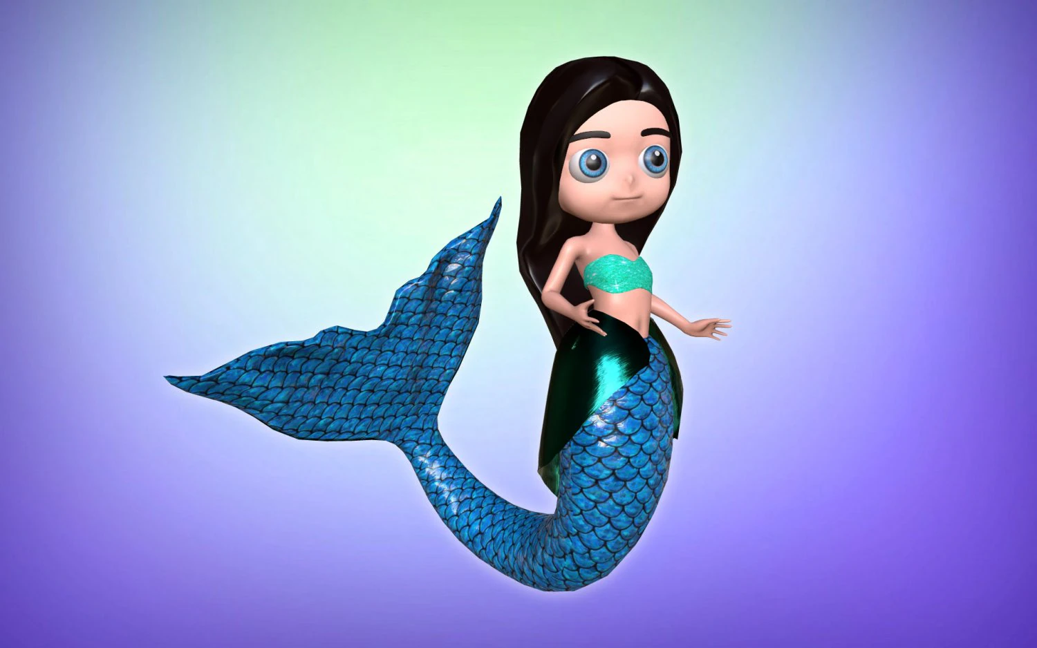 sweet mermaid ii 3D Model .c4d .max .obj .3ds .fbx .stl .blend