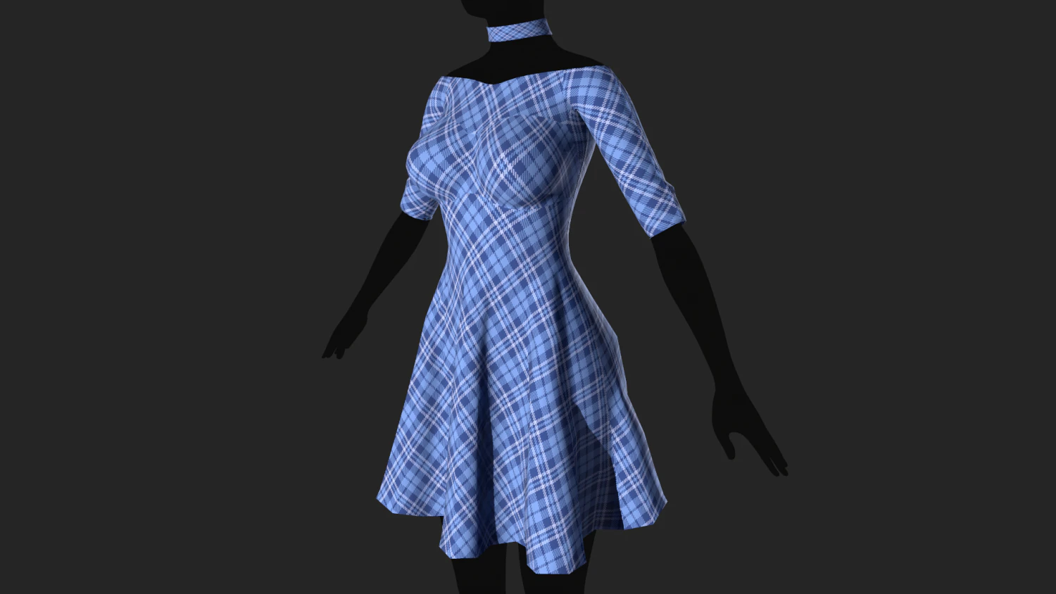 womens dress 2 3D Model .c4d .max .obj .3ds .fbx .stl .blend