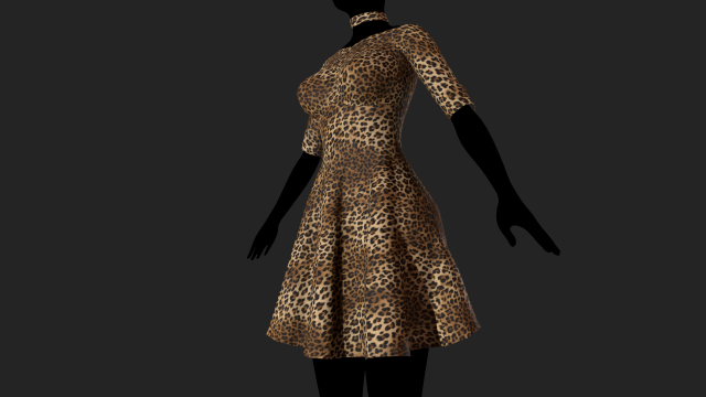 womens dress 3D Model .c4d .max .obj .3ds .fbx .stl .blend 