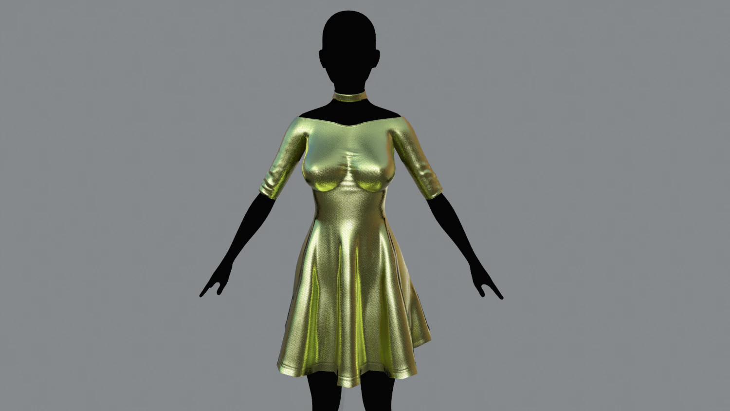 womens dress 3 3D Model .c4d .max .obj .3ds .fbx .stl .blend 