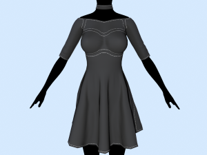 womens dress 4 3D Model