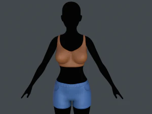 regata e shorts Modelo 3D