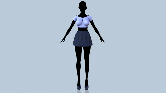 top and skirt 3Dモデル .c4d .max .obj .3ds .fbx .stl .blend 