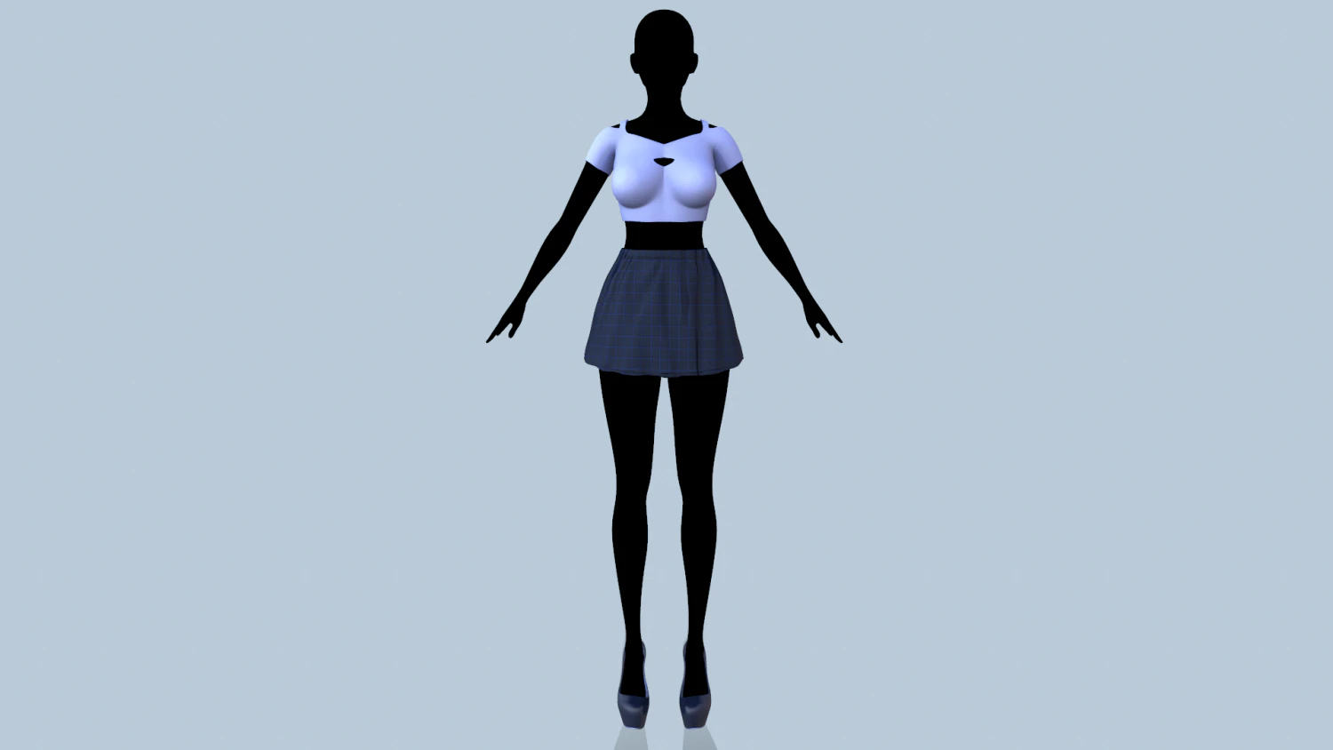 top and skirt 3D Model .c4d .max .obj .3ds .fbx .stl .blend
