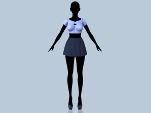 상의와 스커트 3D 모델