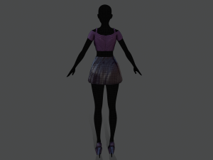 top and skirt 2 Model 3D
