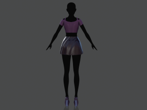 top and skirt 2 Model 3D