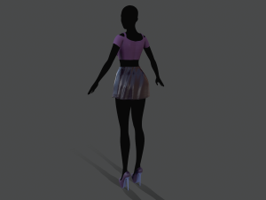 top and skirt 2 Model 3D