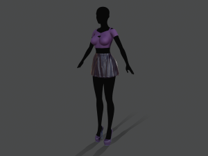 top and skirt 2 Model 3D
