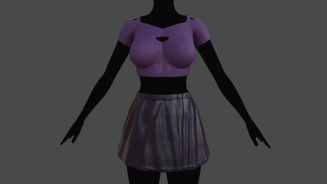 top and skirt 2 Model 3D .c4d .max .obj .3ds .fbx .stl .blend 