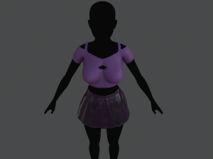 top and skirt 2 Model 3D