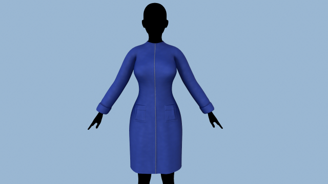coat blue Modelo 3D .c4d .max .obj .3ds .fbx .stl .blend 