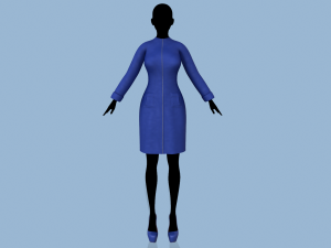 coat blue Modelo 3D