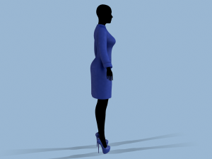 coat blue Modelo 3D