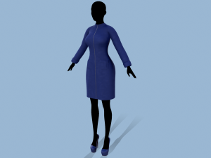 coat blue Modelo 3D