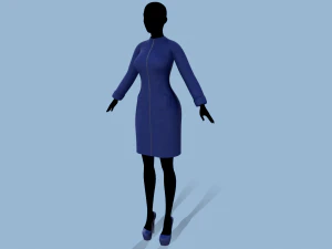 coat blue 3D Model