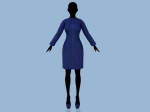 coat blue Modelo 3D