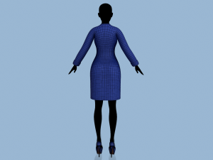 coat blue Modelo 3D
