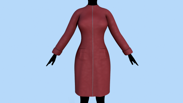 coat red Model 3D .c4d .max .obj .3ds .fbx .stl .blend 