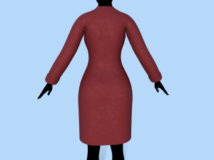 coat red Model 3D