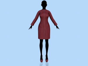 coat red Model 3D