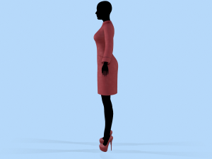 coat red Model 3D