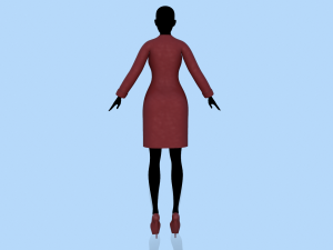 coat red Model 3D